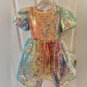 Rainbow Sequin girls dress gown size 4T